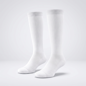 <b>White</b> Crew Sports <b>Socks</b> Cushioned Compression Fit Quick Dry Blend Athletic <b>Socks</b> for School and Training - Product Image 1