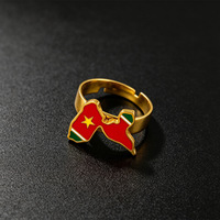 Bague ouverte tendance style rétro goutte d'huile, inspirée de la Réunion, de la Guadeloupe, de la Guyane et de la Martinique