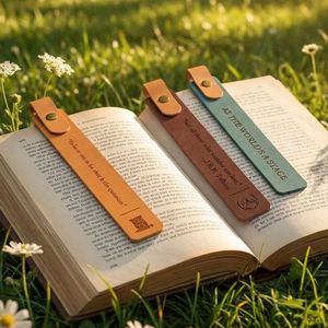 PU Leather Long Strip <b>Bookmark</b> DIY Reading Page Clip Modern Portable Welcome <b>Gift</b> for Teachers and Students - Product Image 4