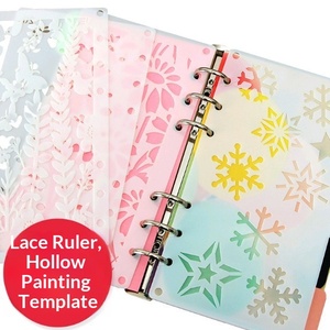 Album Fotografico Fai-da-Te, Righello per Disegni e Decorazioni, Separatore A6 per Fogli Staccabili, Motivi Traforati a <span class=keywords><strong>Fiocco</strong></span> <span class=keywords><strong>di</strong></span> <span class=keywords><strong>Neve</strong></span> e Floreali - Product Image 1