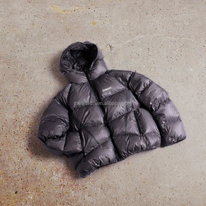Winter Custom Wear Warm Puffer Down <b>Jacket</b> High Quality Oversized Bomber Zip up Coat Blank Puffer Down <b>Jacket</b> Manufacturer - Product Image 2