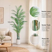Palmier Rhapis Artificiel Direct Usine, Diverses Tailles, Plante en Pot à Tige Fine, Décoration Intérieure, Vente en Gros, Personnalisable