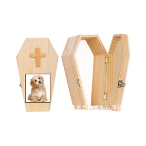 Wooden Pet <b>Urn</b> Teardrop Shape Durable Solid Wood <b>Cat</b> Dog Memorial Box For Pet Funeral Supplies - Product Image 5