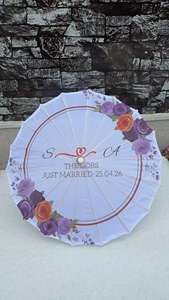 LS03 Ombrelle en Papier Blanc pour Adultes, Parapluie à Dessiner DIY pour Décorations <span class=keywords><strong>de</strong></span> Mariage, Ouverture Manuelle Facile, Accessoire Photo Populaire, Articles d'Artisanat - Product Image 5