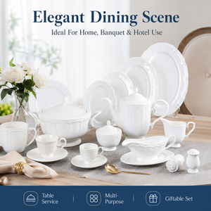 Restaurant de haute qualité Style occidental vaisselle en céramique européenne vaisselle en relief nordique assiettes en porcelaine bols ensembles - Product Image 3