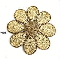Set de table en feuilles de maïs tissées à la main, écologique et naturel, pour la décoration de la cuisine et de la salle à manger