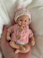 Muñeca de Silicona Suave de 6 Pulgadas, Muñeca de Moda de Cuerpo Completo, Muñeca de Dibujos Animados Realista, Miniatura de Recién Nacido, Juguete Educativo Suave para Niños