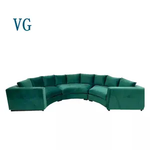 Sofá de madeira com design simples de veludo, sofá moderno e popular para sala de estar
