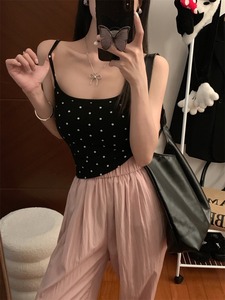 Top Camisero Acolchado con Espalda Descubierta y Escote en U Profundo con Estampado de Puntos para Mujer, Sexy, con Tirantes Finos, Sujetador Incorporado, Estilo Y2K, Ajustado, para Verano, Ropa de Club, 2026 - Product Image 2