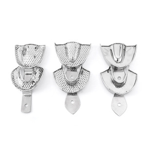 Las bandejas de impresión de acero inoxidable se pueden esterilizar a altas temperaturas. Las bandejas para impresiones dentales están disponibles en varios tamaños. - Product Image 2