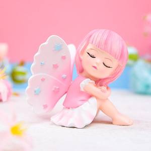 Figurine mignonne Ailes d'ange, figurine en résine Fée des fleurs, décoration de console centrale de voiture, cadeau de bureau, vente en gros - Product Image 2