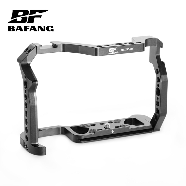 BAFANG Black Aluminium Alloy Camera Cage for R5/R6 Cameras Vlogging Video Shooting Filmmaking Rig Stabilizer Portable