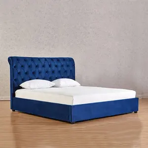 blue crystal headbroad double leather cheap adult loft bed ottoman gas lift up deep large storage bed new imflatable bed