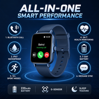 Smartwatch con Chiamate Wireless, Monitoraggio Frequenza Cardiaca e Ossigeno nel Sangue, Schermo a Colori Touch, Tracker Fitness Sportivo, Impermeabile IP67