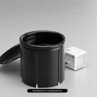 Mini-refroidisseur d'eau portable blanc, petit système de refroidissement pour bain de glace avec baignoire pliable offerte pour la thérapie par le froid et la récupération
