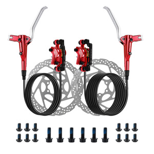 Pinza de freno hidráulica para bicicleta de montaña Bolany, freno de disco ligero de doble pistón para bicicleta con disipación de calor, color morado y naranja - Product Image 5