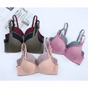 1.78 Dollar Model EM009 Size 34-38 Ready Stock Smooth Cup Solid Color Push Up Bra Supplier With All Colors