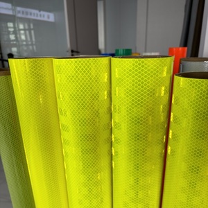 Huỳnh quang vôi màu vàng màu xanh lá cây phản chiếu Vinyl kỹ thuật lớp lăng kính retroreflective tấm phim tấm cho các dấu hiệu đường bộ - Product Image 1