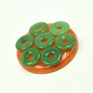 นางสาวหินธรรมชาติหยกจริงสันติภาพหัวเข็มขัด30มิลลิเมตรสีเขียวหินจี้หิน Aventurine สำหรับการแสดง - Product Image 5