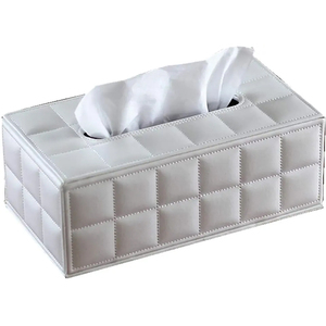 Custom Multi-purpose Stylish Quilted Leather Tissues Boxes Desk Storage Decorative Rectangular Paper Box Cover Tissue Box Holder