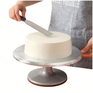 12 Inch Aluminium Alloy Revolving <b>Cake</b> <b>Stand</b> | Non-Slip Rotating Turntable for Decorating Sturdy Smooth <b>Spinner</b> - Product Image 2