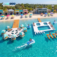 Plataforma Flotante Inflable Comercial Tipo Cabana con Tecnología Drop Stitch, Isla Flotante para Ocio Acuático, Ideal para Resorts y Fiestas en el Mar