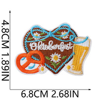 Écussons brodés personnalisés Oktoberfest en gros, thermocollants ou à coudre, badges appliqués pour festivals allemands, pour vestes, chapeaux, sacs, cadeaux