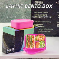 Ensemble de 4 boîtes à bento en silicone, 3 compartiments, boîte à lunch rectangulaire, compatible micro-ondes, réutilisable, préparation de repas pour enfants et adultes