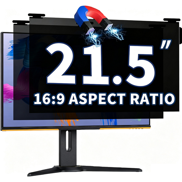 21.5 Inch Computer Privacy Screen for 16:9 Aspect Ratio, Computer Monitor Magnetic Privacy Filter, Removable Anti-Scratch