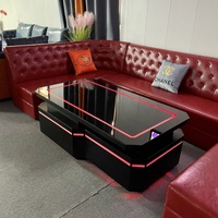 Meubles de discothèque lumineux rouge et noir, table de bar en métal