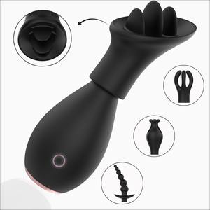 Kombinasyon Masaj Aleti 10 Frekanslı Titreşim Çok Fonksiyonlu Göğüs Klipsi Dil Yalama Titreşimli Yetişkin Ürünü - Product Image 2