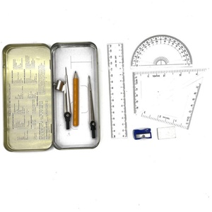 Ensemble de géométrie professionnel 9 pièces modèle A5001, compas et instruments mathématiques personnalisés pour la papeterie - Product Image 3