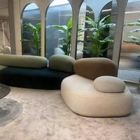 Elegante Conjunto de Sofás Modulares Curvos Reclinables para Salas de Estar Modernas, Apartamentos, Centros Comerciales y Baños - Diseño Elegante y Confortable
