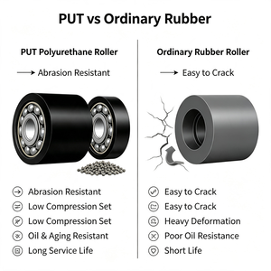 Rouleau à roulettes en polyuréthane (PU) avec double roulement à billes, roue de guidage industrielle robuste pour système de convoyage - Product Image 3
