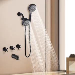 Mezclador oculto Sistema de ducha juegos de grifos mezclador de bañera empotrado baño spa masaje conjunto mezclador de Ducha