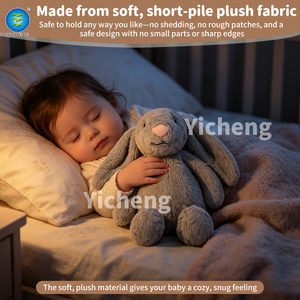 Peluche Lapin Gris Lumineux et Musical, Jouet Apaisant <span class=keywords><strong>pour</strong></span> Bébé avec Berceuse, Volume Réglable et Mode Veilleuse <span class=keywords><strong>pour</strong></span> Tout-<span class=keywords><strong>petit</strong></span> - Product Image 5