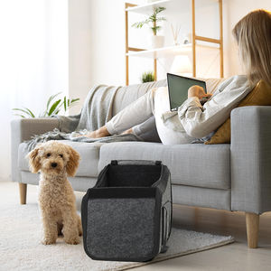 Nouveauté : siège surélevé pour animaux de compagnie 2 en 1, console pour animaux de compagnie, siège surélevé en feutre denim, luxe, pliable, amovible et lavable, transporteur de voiture pour chats et chiens - Product Image 6