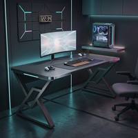 Table de jeu contemporaine en bois ergonomique et spacieuse, grand bureau d'ordinateur, station de travail stable avec structure de support en Z, pour la maison et le bureau