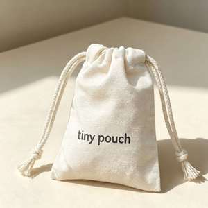 Bolsa de Lona de Algodón Natural Reciclable con Cordón, Bolsa Protectora de Alta Calidad para Joyería - Product Image 3