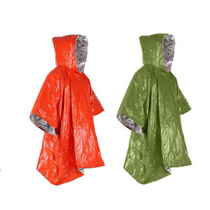 Poncho de Emergencia para Senderismo al Aire Libre, Impermeable, con Capucha, para 1 Persona, Equipo de Supervivencia, Color Naranja - Product Image 3