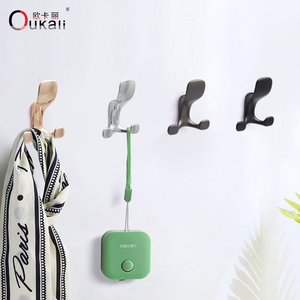 Oukali Wholesale Modern Simple <strong>Hook</strong> Zinc Alloy Bathroom Towel Coat Hat Matt <strong>Black</strong> <strong>Hook</strong> Wall Mounted Prong Robe <strong>Hooks</strong> - Product Image 6