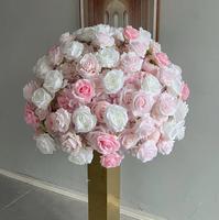 Boule de fleurs artificielles J-FB127, centre de table en rose de soie de 70 cm, arrangement de roses pour mariage, boule de fleurs artificielles, centre de table en fleurs artificielles