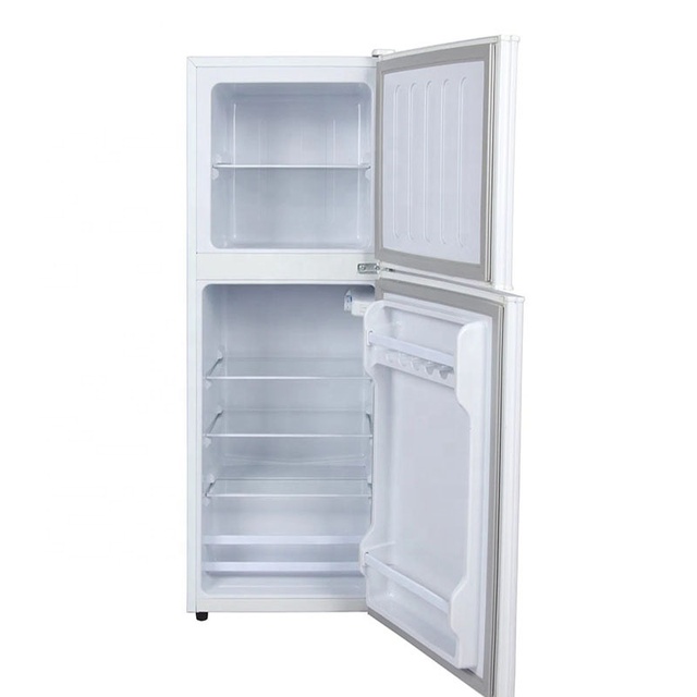 112L Large Standing Double Door Fridge Mini Top Freezer Fridge