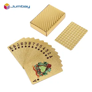 Печать 100% Производитель Персонализированные 24k золотые игральные карты печать металлические покерные карты