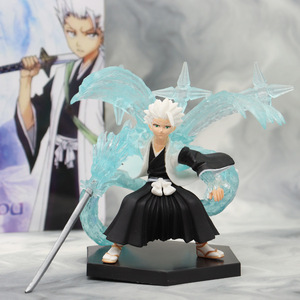 XRH Anime Figure 10cm Bleach <span class=keywords><strong>Kuchiki</strong></span> Byakuya Hitsugaya Toushirou Acrylique Porte-clés Décoration PVC Action Collection Jouet Enfants Poupée - Product Image 2