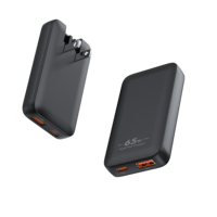 Penjualan Terbaik 65W 5V 3A usb ganda tipe c port lipat pin US EU UK AU gan pengisi daya sangat tipis aksesori ponsel pengisi daya Cepat