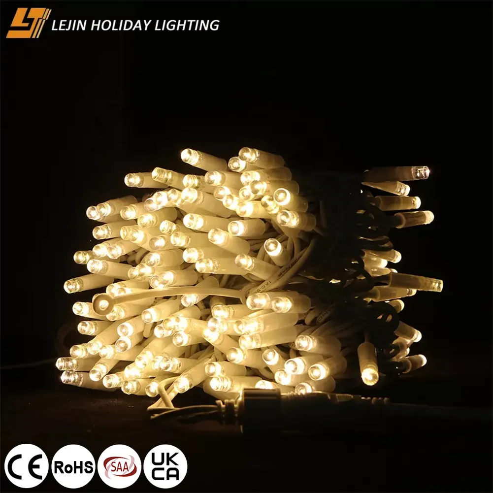 IP65 waterproof 10m 200leds rubber cable Flashing light outdoor christmas LED String Light
