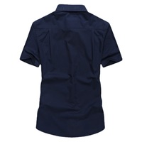Chemises d'été décontractées pour hommes grandes tailles, manches courtes, style papa, légères, style militaire, en coton, résistantes à l'usure, brodées, unies