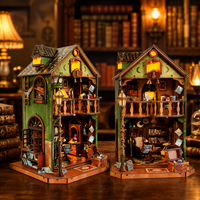 OCHOICE OEM Retro Magic Miniature Book Nook, Kit de Casa de Muñecas de Madera 3D DIY con Luz LED para Decoración del Hogar, Regalo al por Mayor