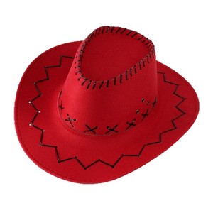 Western Cowboy <b>Hat</b> Unisex Solid Color Polyester Sunshade <b>Hat</b> Spring <b>Summer</b> 56-58cm Non Foldable - Product Image 5